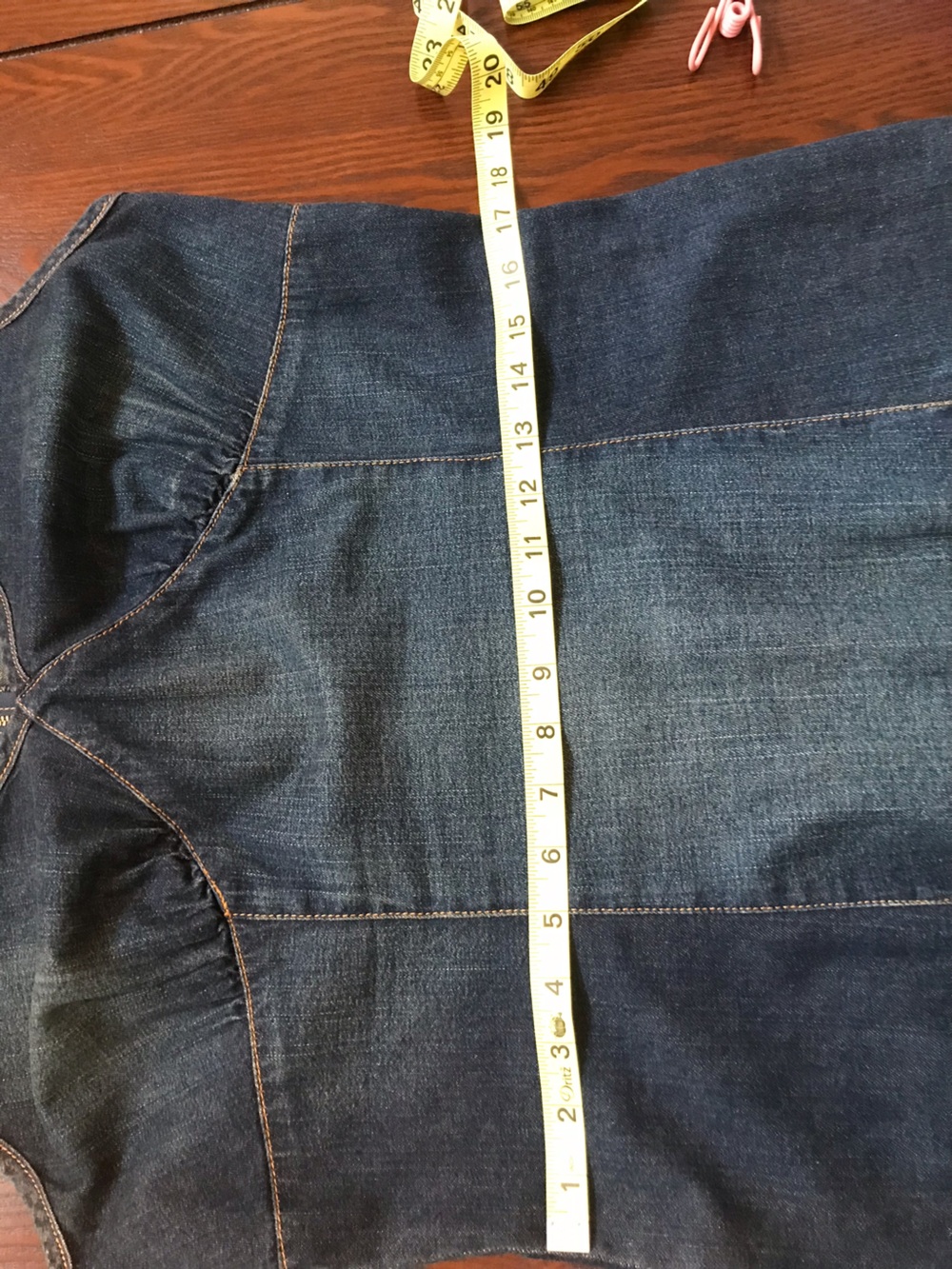 Karen Kane Size 12 Dark Denim Midi Dress Mermaid Hem Boho Cottagecore USA - Picture 8 of 9